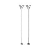 925 Sterling Silver Butterfly Screw Stud Earring for Women Party Jewelry