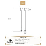 925 Sterling Silver Butterfly Screw Stud Earring for Women Party Jewelry