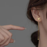 925 Sterling Silver Butterfly Screw Stud Earring for Women Party Jewelry