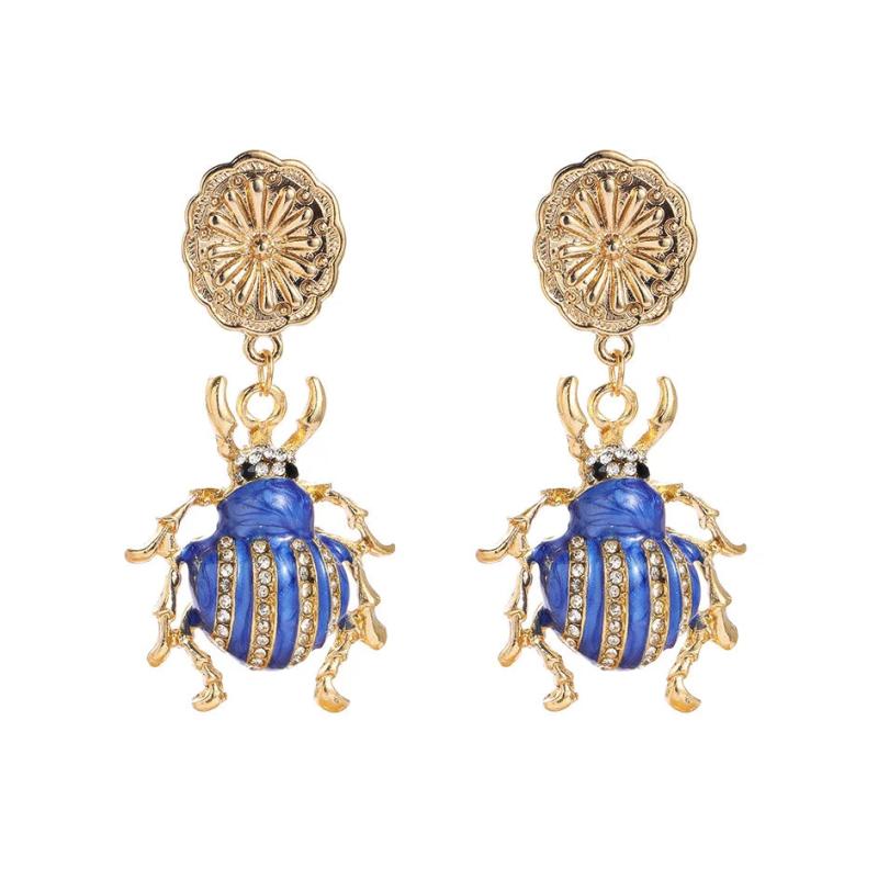 Vintage Ladybug Drop Earrings for Women
