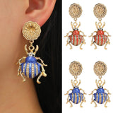 Vintage Ladybug Drop Earrings for Women