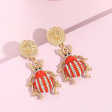 Vintage Ladybug Drop Earrings for Women
