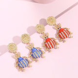 Vintage Ladybug Drop Earrings for Women