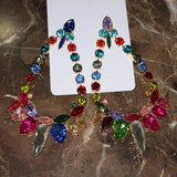 Multicolors Crystal Drills Drop Dangle Earrings Statement Jewelry