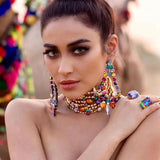 Multicolors Crystal Drills Drop Dangle Earrings Statement Jewelry