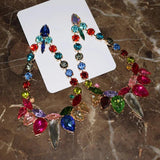 Multicolors Crystal Drills Drop Dangle Earrings Statement Jewelry