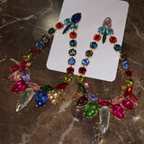 Multicolors Crystal Drills Drop Dangle Earrings Statement Jewelry