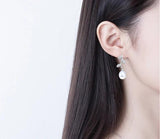 Freshwater Pearl Drop Earrings 925 Sterling Silver Wedding Jewelry