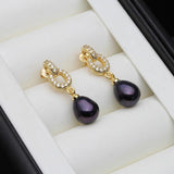 Fresh Water Pearl Drop Earrings, Gold Plated 925 Sterling Silver Earrings