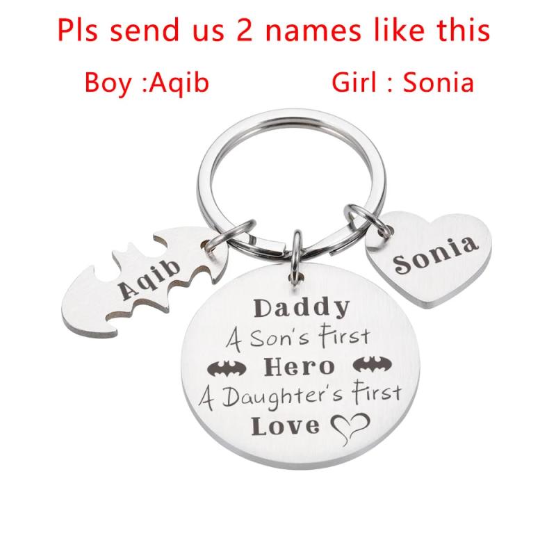 Daddy Hero Keychain Personalized Father's Day Gift