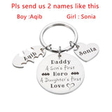 Daddy Hero Keychain Personalized Father's Day Gift