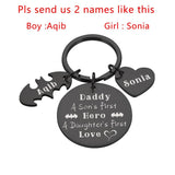Daddy Hero Keychain Personalized Father's Day Gift