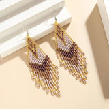 Geometric Colorful Beads Tassel Boho Earrings