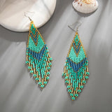Geometric Colorful Beads Tassel Boho Earrings