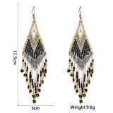 Geometric Colorful Beads Tassel Boho Earrings