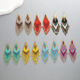 Geometric Colorful Beads Tassel Boho Earrings