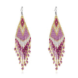 Geometric Colorful Beads Tassel Boho Earrings