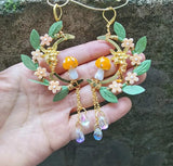Mushroom Golf Moon Fairy Earrings Dangle Drop