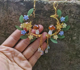 Mushroom Golf Moon Fairy Earrings Dangle Drop