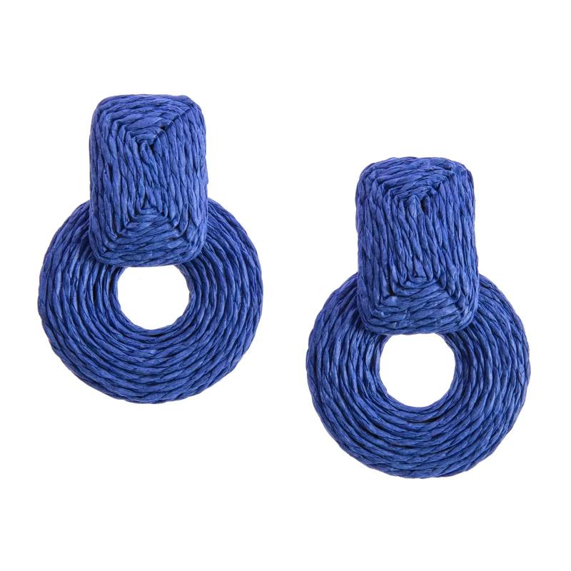 Bohemia Beach Raffia Drop Earrings for Women