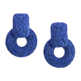 Bohemia Beach Raffia Drop Earrings for Women