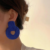 Bohemia Beach Raffia Drop Earrings for Women
