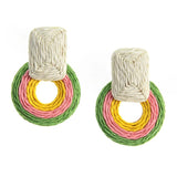 Bohemia Beach Raffia Drop Earrings for Women