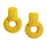 Bohemia Beach Raffia Drop Earrings for Women