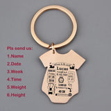 Siamese Baby Stats Personalized KeyChain Dad Mom Keepsake Jewelry