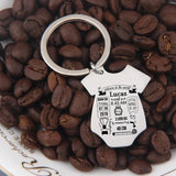 Siamese Baby Stats Personalized KeyChain Dad Mom Keepsake Jewelry