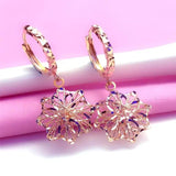 925 Silver Women's 18K Brushed Earrings Purple Gift