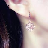 925 Silver Women's 18K Brushed Earrings Purple Gift