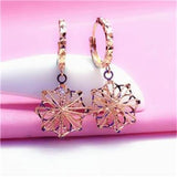 925 Silver Women's 18K Brushed Earrings Purple Gift