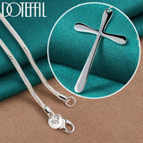 925 Silver Long Cross Pendant Necklace 16-30 Inch Chain Wedding Engagement