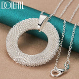 925 Silver Circle Weave Pendants Necklace 18-30 inch Chain