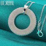 925 Silver Circle Weave Pendants Necklace 18-30 inch Chain