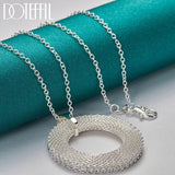 925 Silver Circle Weave Pendants Necklace 18-30 inch Chain