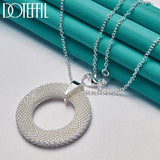 925 Silver Circle Weave Pendants Necklace 18-30 inch Chain