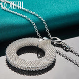925 Silver Circle Weave Pendants Necklace 18-30 inch Chain