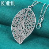 925 Silver Big Leaf Pendant Necklace for Woman