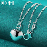 925 Silver Snake Chain Heart Pendant Necklace Wedding Charm Jewelry