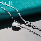 925 Silver Snake Chain Heart Pendant Necklace Wedding Charm Jewelry