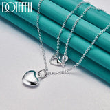 925 Silver Snake Chain Heart Pendant Necklace Wedding Charm Jewelry
