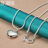 925 Silver Snake Chain Heart Pendant Necklace Wedding Charm Jewelry