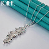925 Sterling Silver Grape Bead Necklace 18-30 Inch Chain