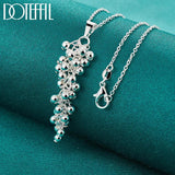 925 Sterling Silver Grape Bead Necklace 18-30 Inch Chain