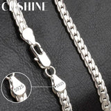 925 Sterling Silver 6mm Full Sideways Necklace 8/18/20/24 Inch Chain