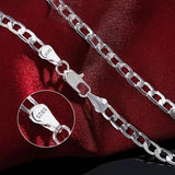 925 Silver Necklace 2-12MM 40-75cm Face Chain Lobster Clasp Men Women