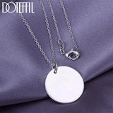 925 Sterling Silver Round 925 Label Pendant Necklace 16-30 Inch Chain