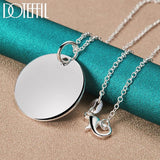 925 Sterling Silver Round 925 Label Pendant Necklace 16-30 Inch Chain